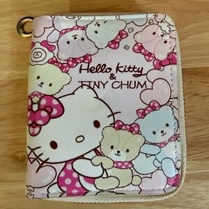 Hello Kitty Tiny Chum Zip Around Wallet Pink Kawaii Sanrio Compact